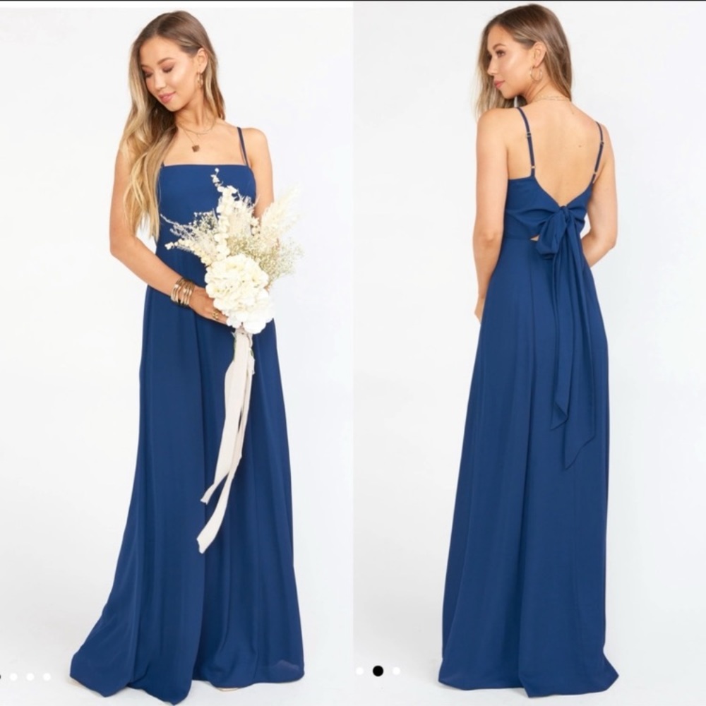 Show me your mumu lauren tie maxi dress Navy